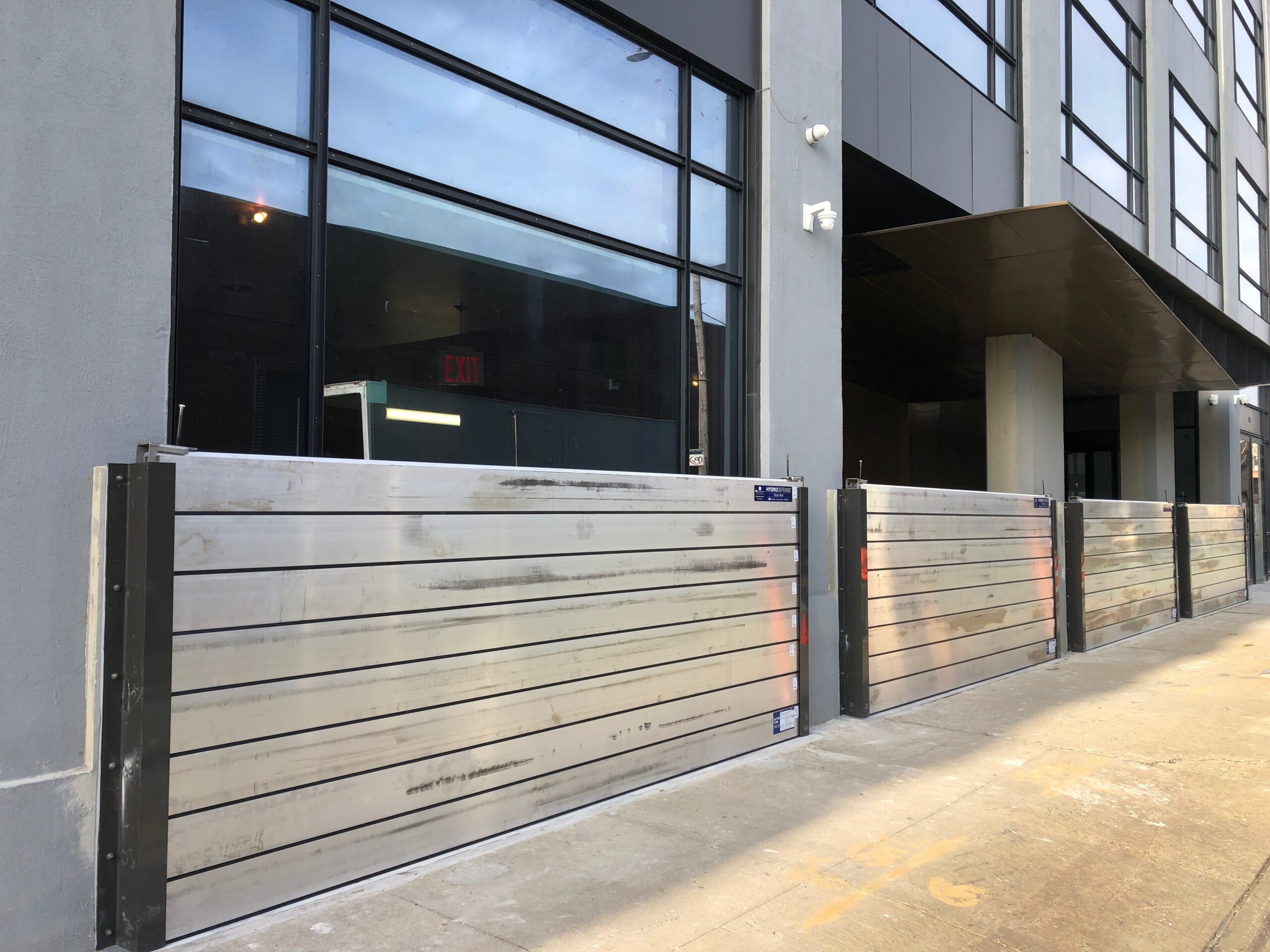 Temporary flood defense barriers installed by Flood Safe Solution in St. Petersburg, near me