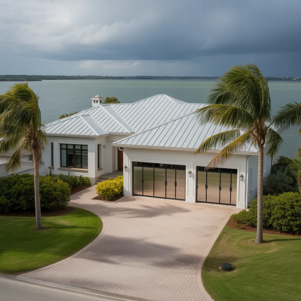 Flood barrier installation in Longboat Key, FL protecting a waterfront home from coastal flooding