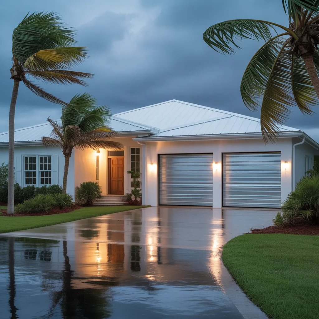 Storm surge barrier installation in Bradenton, FL protecting a coastal home from hurricane flooding